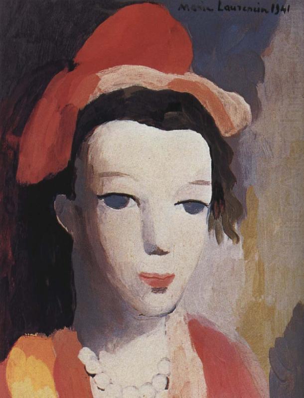 Woman wearing the roseal hat, Marie Laurencin